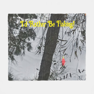 I'd Rather Be Fishing Wrapping Paper Fleece Blanket
