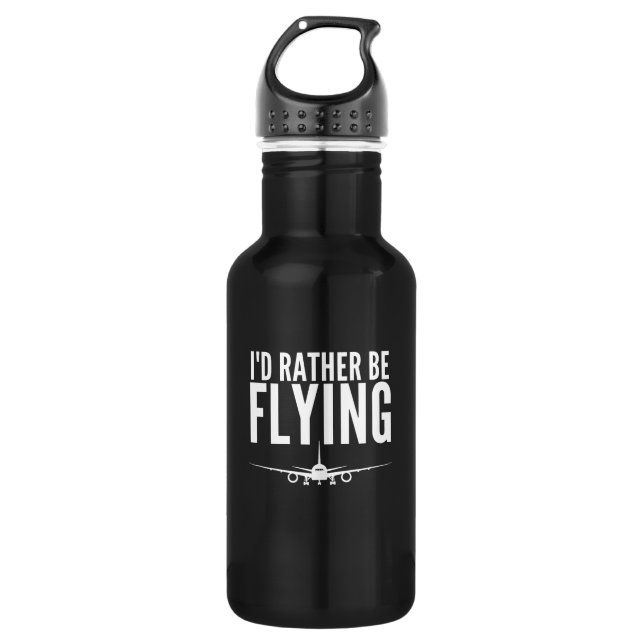 I'd Rather Be Flying Aeroplane Pilot 532 Ml Water Bottle (Front)