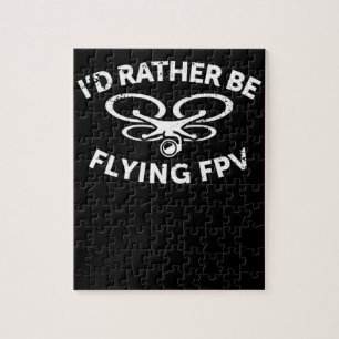 Id Rather Be Flying FPV Drone Pilot Vintage Gift Jigsaw Puzzle