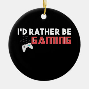 I'd Rather Be Gaming Computer And Console Gamer Ceramic Tree Decoration