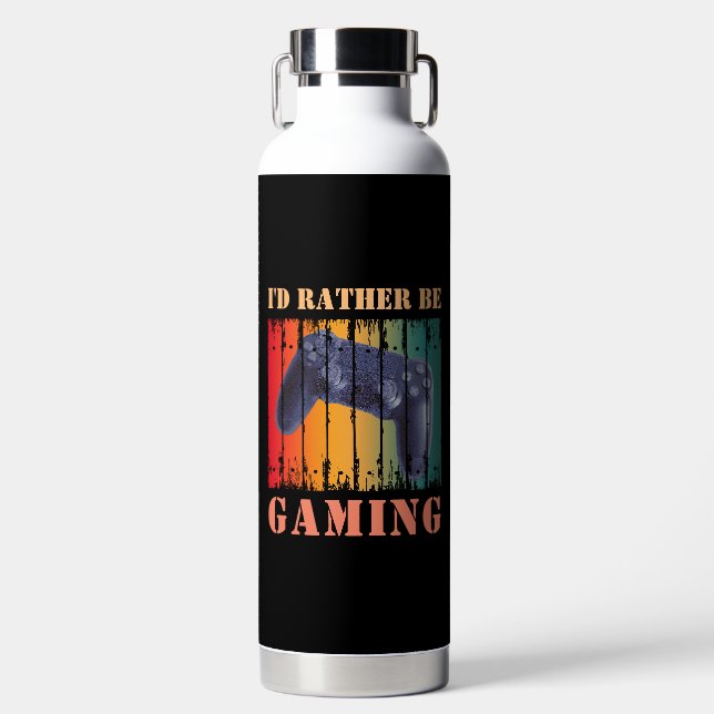 I'D RATHER BE GAMING WATER BOTTLE (Front)