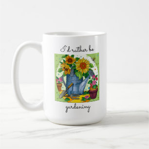 I'd rather be gardening! Cute floral Coffee Mug