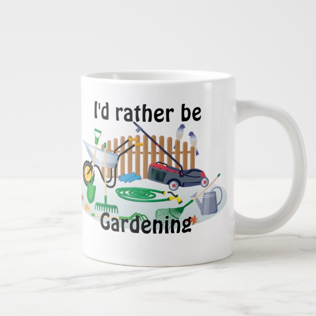 I'd rather be gardening large coffee mug (Right)