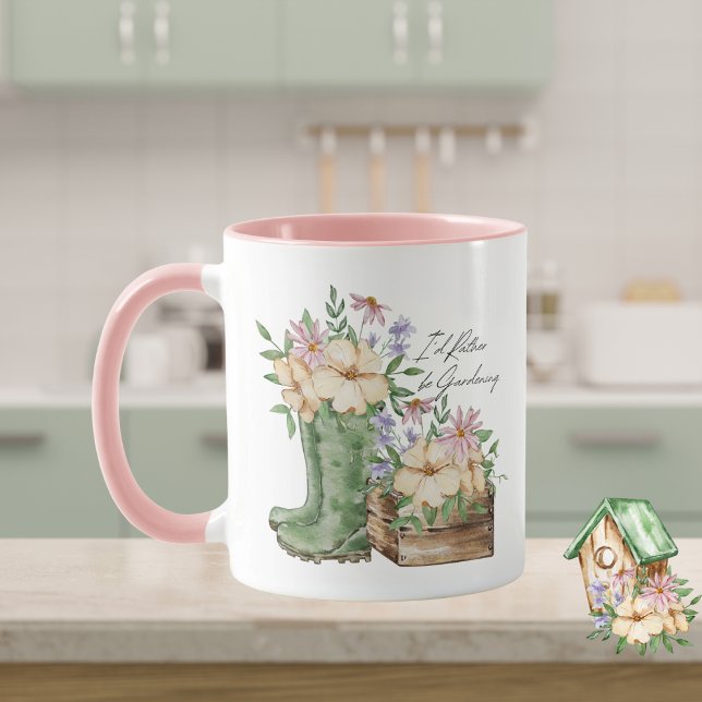 I'd Rather Be Gardening Watercolor   Mug (Creator Uploaded)