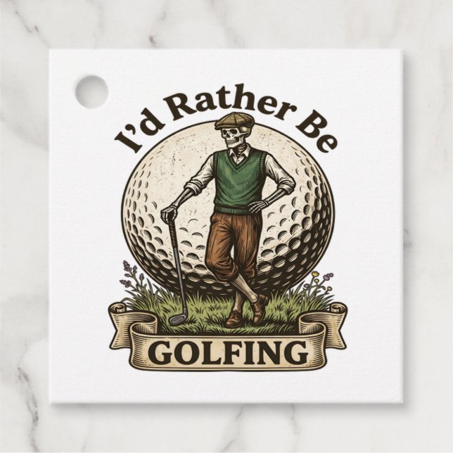 Id Rather Be Golfing  Favour Tags (Front)