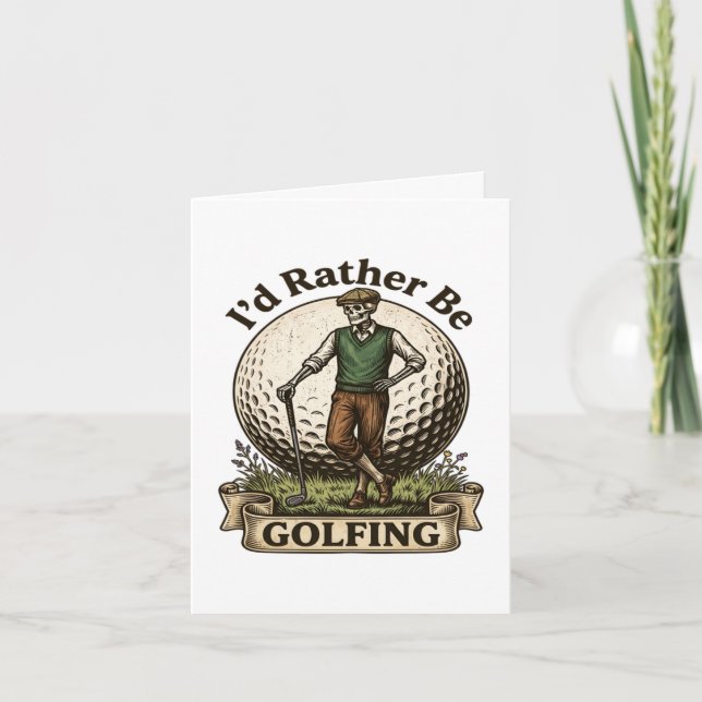 Id Rather Be Golfing  Holiday Card (Front)