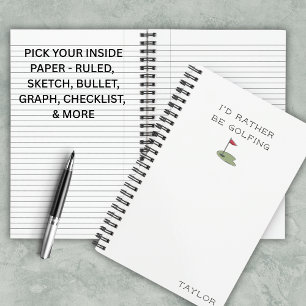 I'd Rather Be Golfing Modern Notebook Stylish
