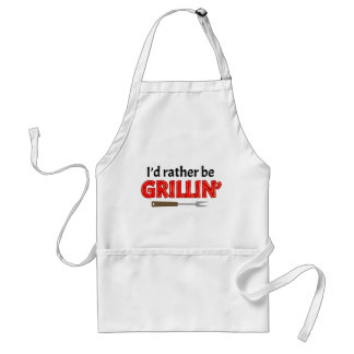 I'd Rather Be Grillin' BBQ Grilling Grill Master Standard Apron