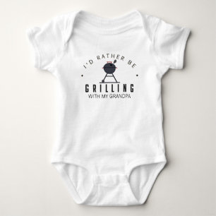 I'd Rather Be Grilling with My Grandpa Broiling Baby Bodysuit