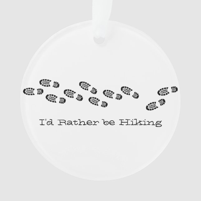 I'd Rather be Hiking Boots Black White Photo  Ornament (Front)