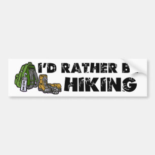 I'd Rather Be Hiking Bumper Sticker