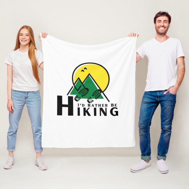 I'd Rather Be Hiking Fleece Blanket (In Situ)