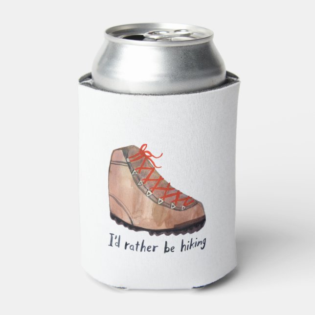 I'd rather be hiking Watercolor Can Cooler (Can Front)