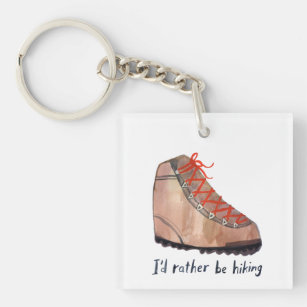 I'd Rather Be Hiking Watercolor Key Ring
