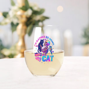I'd Rather Be Home.... Stemless Wine Glass
