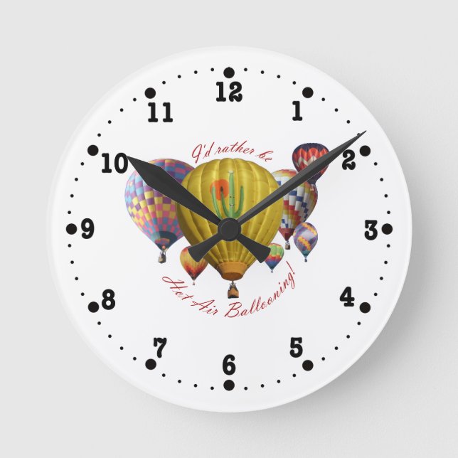 I'd Rather Be Hot Air Ballooning Clock (Front)