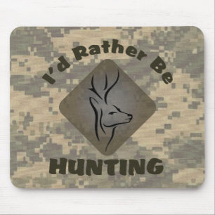 I'd Rather Be Hunting Deer Camo Logo Mouse Mat