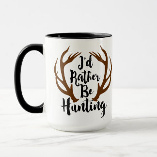 I'd Rather Be Hunting Deer Rack Buck Antlers Mug