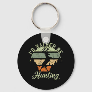 I'd Rather Be Hunting Season Gifts Fun Deer Retro Key Ring