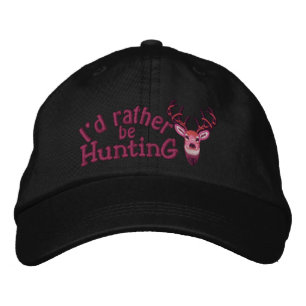 I'd rather be Hunting White Tail Embroidery Embroidered Hat