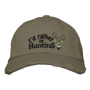 I'd rather be Hunting White Tail Embroidery Embroidered Hat
