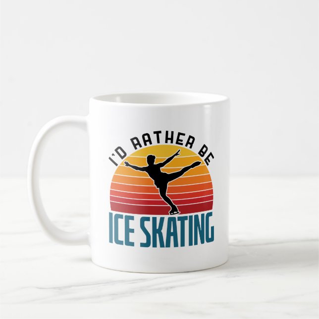 I'd Rather Be Ice Skating Figure Skater Coffee Mug (Left)