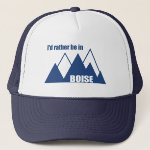 I'd Rather Be In Boise Idaho Mountain Trucker Hat