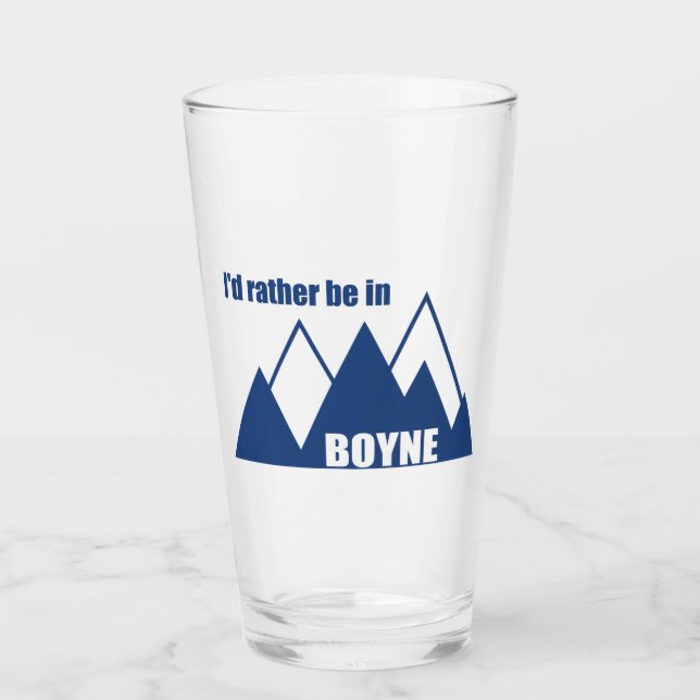 I'd Rather Be In Boyne Michigan Mountain Glass (Front)