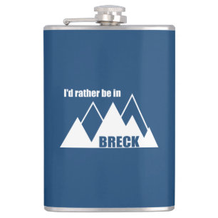 I'd Rather Be In Breckenridge Colorado Mountain Hip Flask