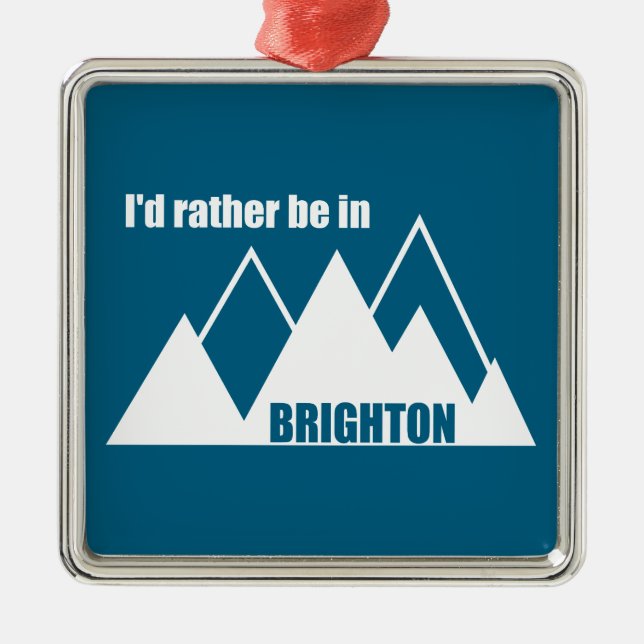 I'd Rather Be In Brighton Utah Mountain Metal Tree Decoration (Front)