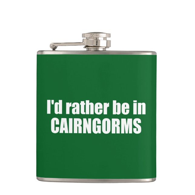 I'd Rather Be In Cairngorms National Park Hip Flask (Front)