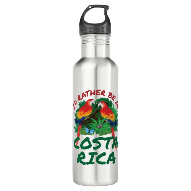 I'd Rather Be in Costa Rica Vacation Souvenir 710 Ml Water Bottle (Front)