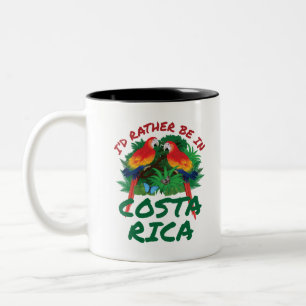 I'd Rather Be in Costa Rica Vacation Souvenir Two-Tone Coffee Mug