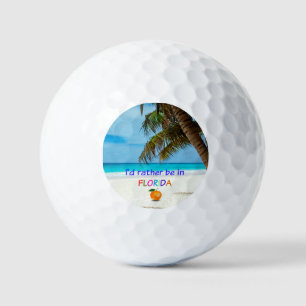 I'd Rather Be in Florida, palm trees and oranges, Golf Balls