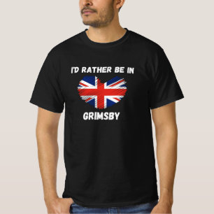 I'd Rather Be In Grimsby - Union Jack Heart T-Shirt