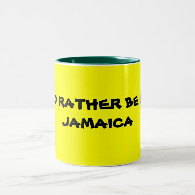 I'D RATHER BE IN JAMAICA Two-Tone COFFEE MUG (Center)