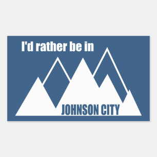 I'd Rather Be In Johnson City Tennessee Mountain Rectangular Sticker