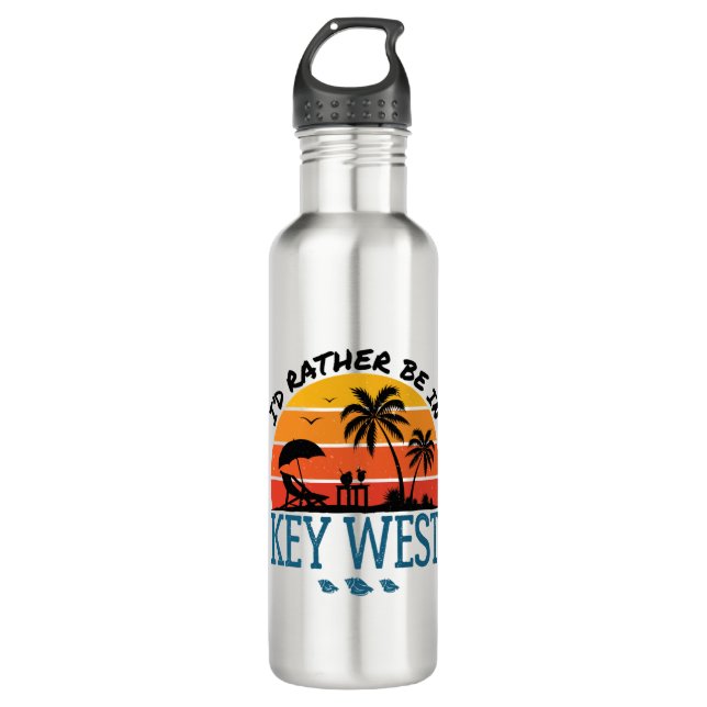 I'd Rather Be in Key West Florida Keys 710 Ml Water Bottle (Front)