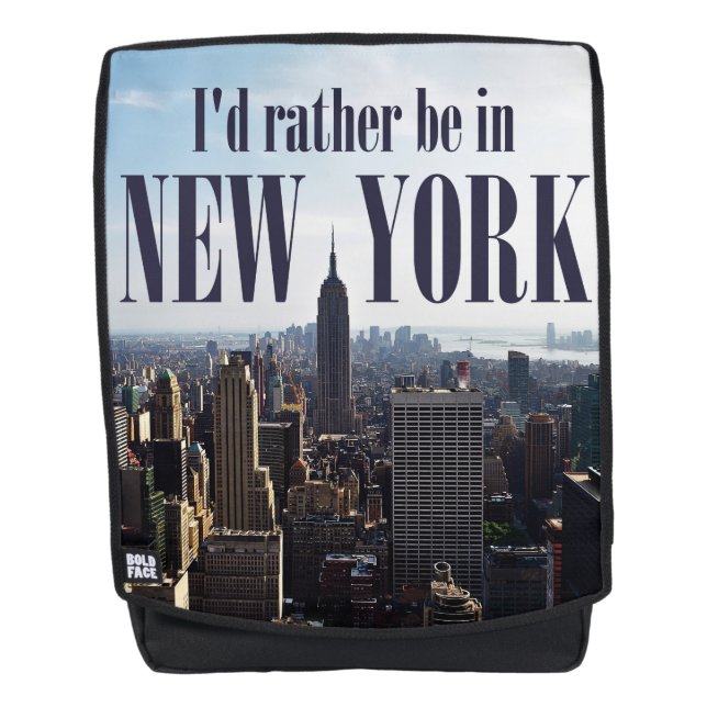 "I'd rather be in New York" backpack (Front)