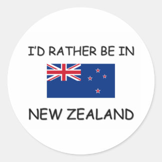 I'd rather be in New Zealand Classic Round Sticker
