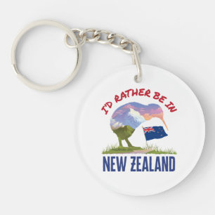 I'd Rather Be in New Zealand Key Ring