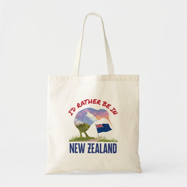I'd Rather Be in New Zealand Tote Bag (Front)