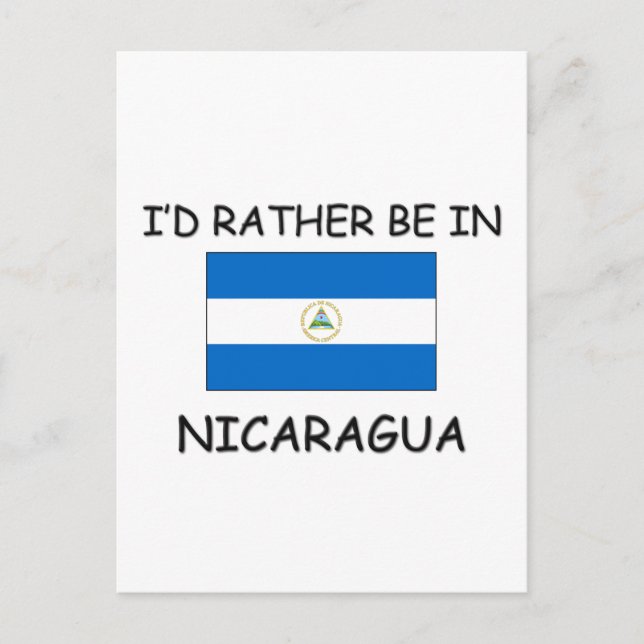 I'd rather be in Nicaragua Postcard (Front)