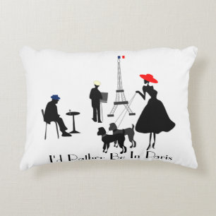 I'd Rather Be in Paris Decorative Cushion