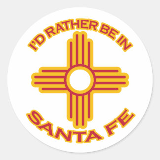 I'd Rather Be In Santa Fe Classic Round Sticker