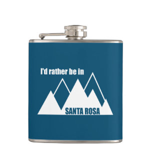 I'd Rather Be In Santa Rosa California Mountain Hip Flask