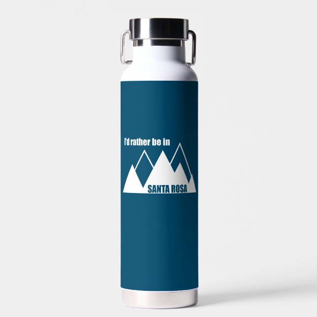 I'd Rather Be In Santa Rosa California Mountain Water Bottle (Front)