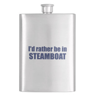 I'd Rather Be In Steamboat Springs Colorado Hip Flask