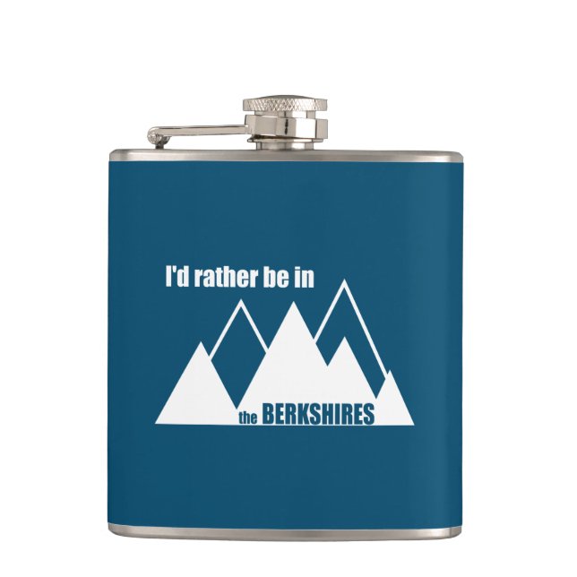 I'd Rather Be In The Berkshires Mountain Hip Flask (Front)