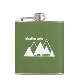 I'd Rather Be In The Catskills Hip Flask